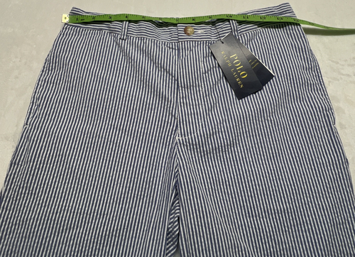 Neu mit Etikett Polo Ralph Lauren Jungen 16 gestreifte Seersucker Shorts blau weiß maritim - Bild 6 von 12