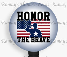 US Military, Honor the Brave 1 Retractable Badge Reel, ID Lanyard Holder