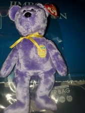 2002 TY Beanie Babies Eggs III Teddy Bear 2002  NEW Lavender with Yellow Egg