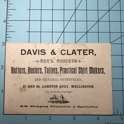Davis & Clater Ships Order Form Advertising Trade Card Wellington New Zealand - Picture 3 of 3