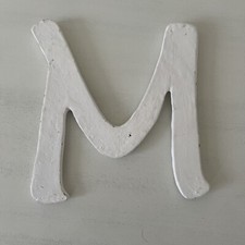 Monogram Initial M Pottery Barn Teen  WHITE RUSTIC METAL LETTER "M"  NIB HTF 
