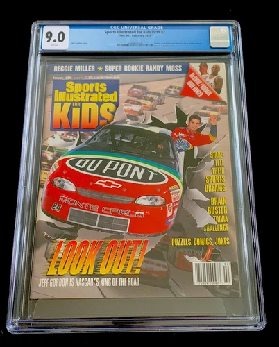 JEFF GORDON RARE SPORT ILLUSTRATED FOR KIDS COVER ROOKIE 1999  W CARDS CGC 9.0