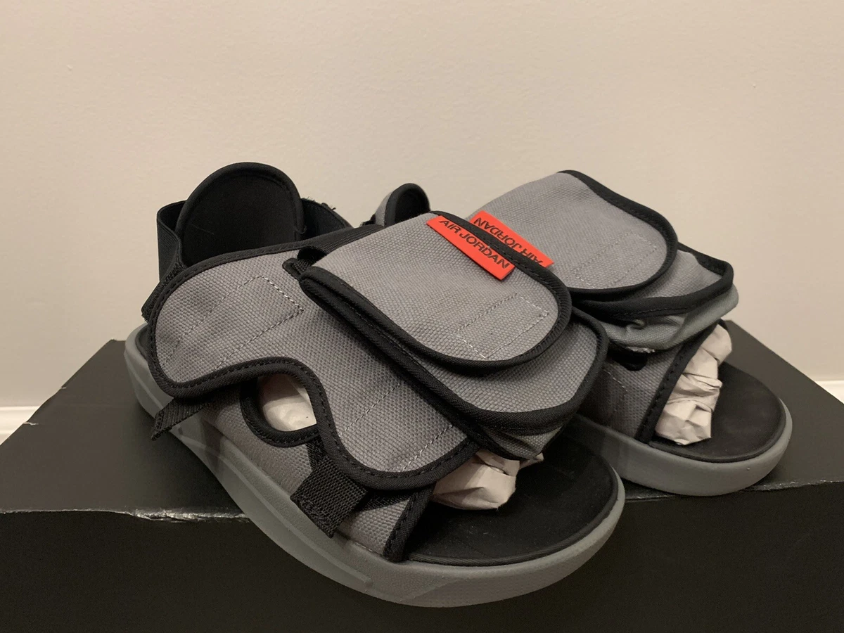Air Jordan Sandals Smoke Grey Black White University Red Size 11