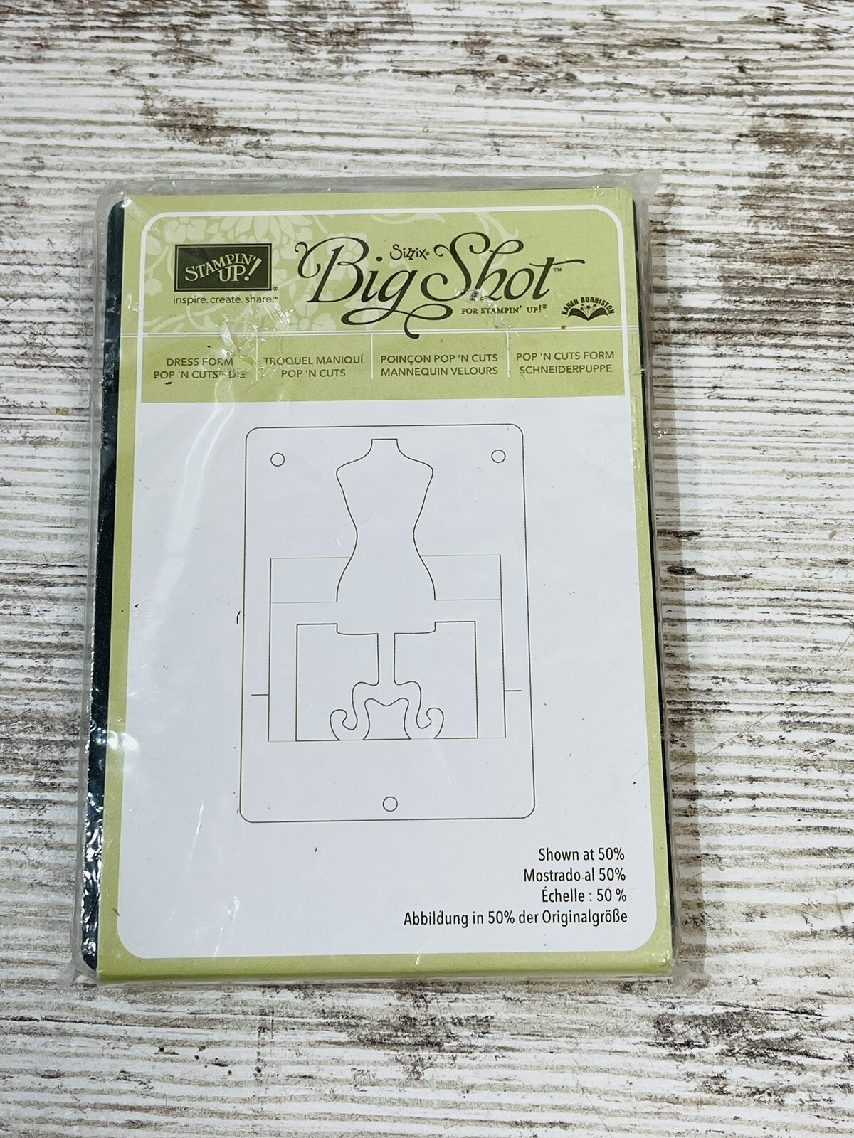 Brand New Rare Stampin' Up Sizzix Big Shot Dress Form Pop n Cuts Die