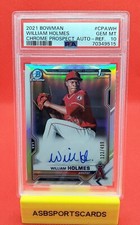 2021 Bowman Chrome William Holmes 1st RC Auto Ref #123/499 PSA 10 LA Angels 🆎️