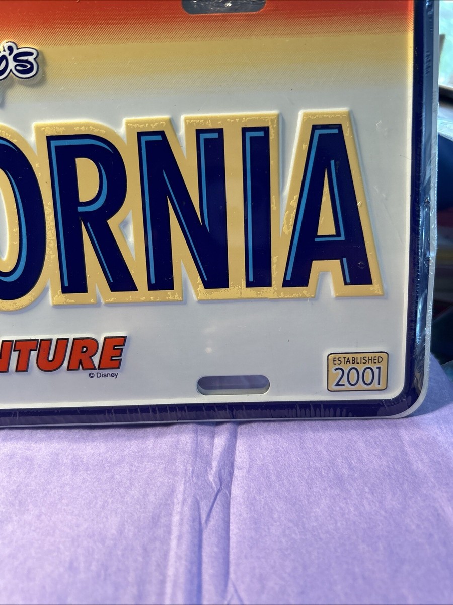 Disney California Adventure Metal License Plate Tag NEW Sealed