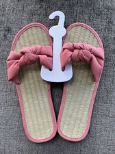 Accessorize Monsoon Seagrass Flip Flops Sliders Size L Large UK 7 8 Pink - New