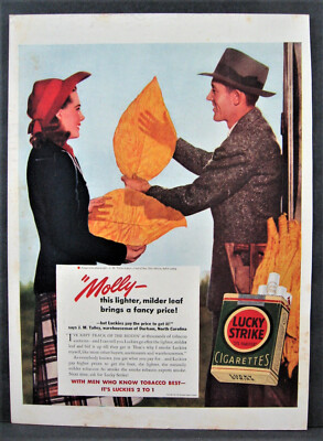 Vintage 1941 Lucky Strike Cigarettes Magazine Ad Full Page Luckies Pay The Price