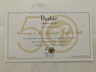 Stunning in the Spotlight Silkstone Barbie COA Only Fashion Model