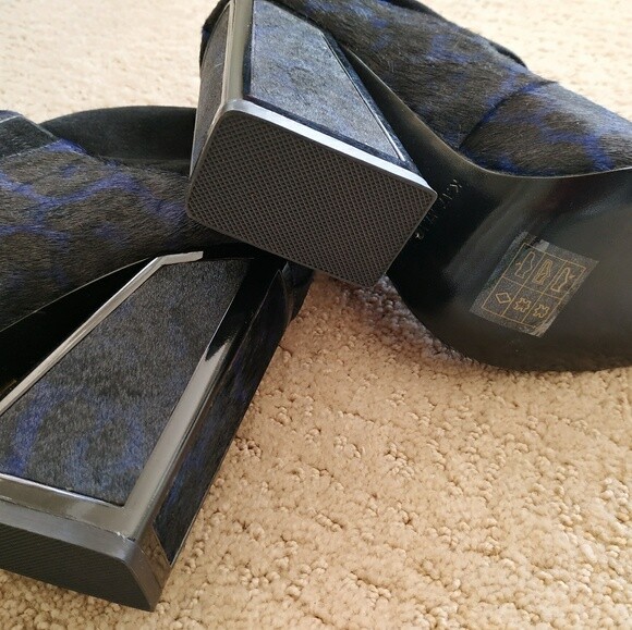 Kat Maconie faux horse hair Pump Dress Runway Studs embelish Ankle