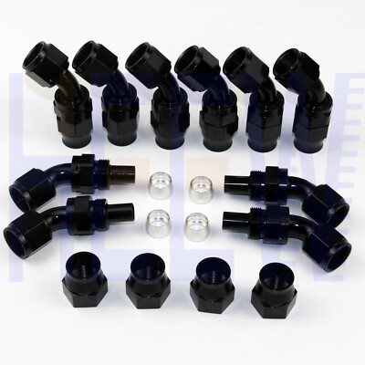 SYSTEM 7個セット 6-AN AN6 Swivel Teflon PTFE E85 Fuel Line Fitting Kit - 10 Pieces