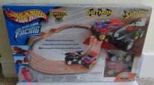 2004 HOT WHEELS BATMAN VS SUPERMAN SLOT CAR RACING SET MONSTER JAM RADIO SHACK
