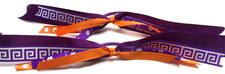 Pair of Girls Pony Tail Bows- Purple and Orange