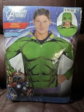 New Avengers Hulk Hoodie Full zip Cosplay Halloween Hood Mask Adult S/M