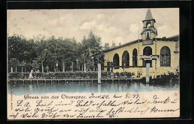 Oberspree /Niederschöneweide, Ansichtskarte, Wirtshaus Loreley 1899 