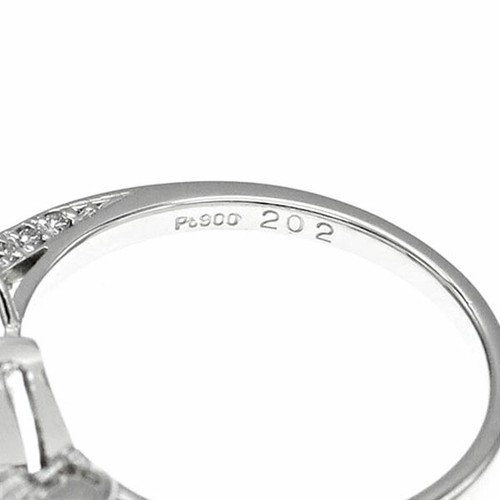 Diamond Heart Shape Platinum Ring Pt900 #55 US Size #7.25 D2.02ct/0.39ct 5.4g - Afbeelding 4 van 8