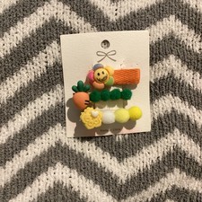 Jimpie Multicolor Girls Hair Clips Set with Flower Bow Beaded Accents