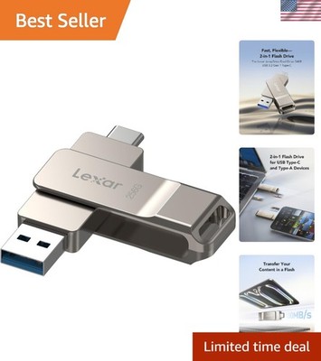 Elegant D40E 256GB Dual USB Type-C Jump Drive with Secure Metal Swivel Design