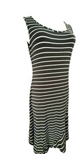 CALVIN KLEIN WOMEN CASUAL OLIVE/WHITE STRIPED KNEE LENGHT DRESS SZ 4 MINT CONDIT