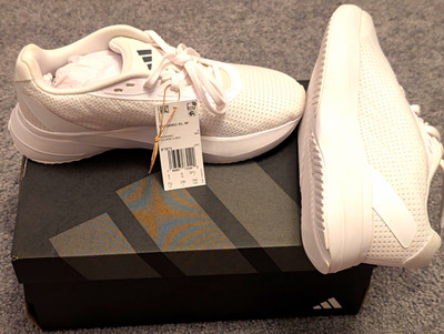 adidas Duramo SL W Women s All White Low Top Lace-Up Mesh Sneakers IF7875