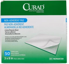Curad Sterile Non-Adherent Pad, 3" X 8" Size, Pack of 50 NON25720Z