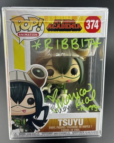 Funko Pop! Tsuyu My Hero Academia #374 Monica Rial Signed "RIBBIT" NO COA