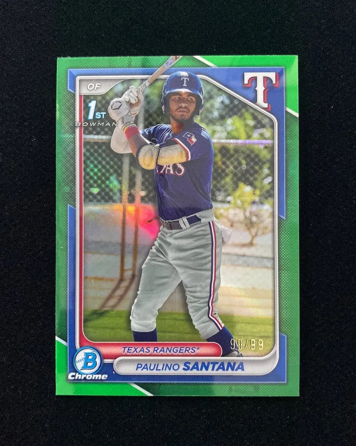 2024 Topps Bowman Chrome Green #BCP-245 Paulino Santana 1st 99/99 Rangers HD