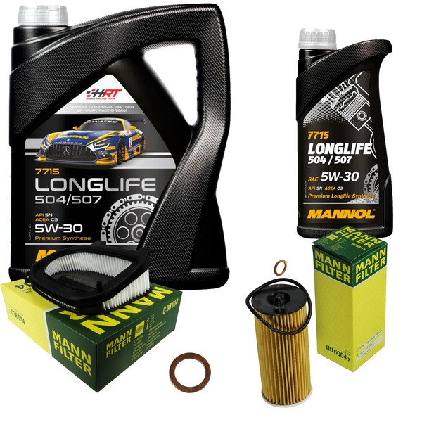Inspektionspaket 6L Mannol Longlife 504/507 5W-30 FüR BMW F25 Xdrive30D-image
