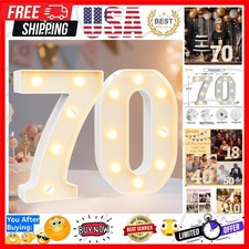 Decorative LED Light Up Number Letters, White Plastic Marquee Number Lights S...