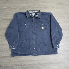 Carhartt Ripstop Shirt Jacket Flannel Lined Button Snap Up Work Shacket Mens 3XL