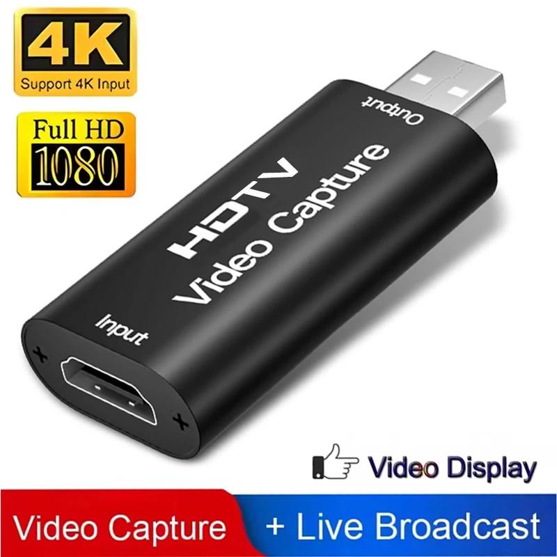 4K HDMI Video Capture Card USB 2.0 Game Recorder 1080P Streaming Adapter