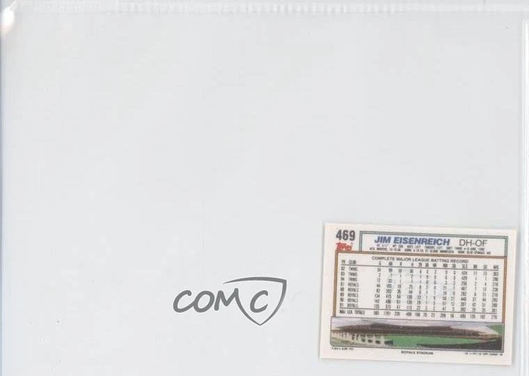 1992 Topps Micro Box Set Jim Eisenreich #469 - Image 2 of 2