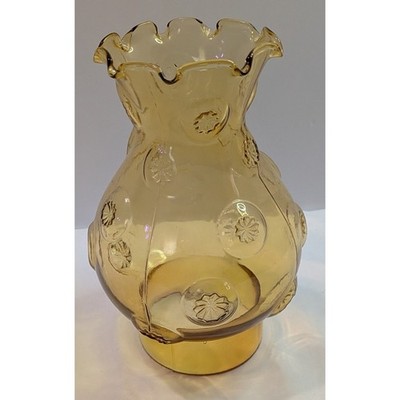Unbranded Lamp Shade Unisex 3in Amber Excellent Vintage Daisy Ruffle Hurricane