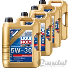 4x 5L LIQUI MOLY ÖL MOTORÖL LONGLIFE 3 LL 3 für VW AUDI SEAT SKODA 504/507.00