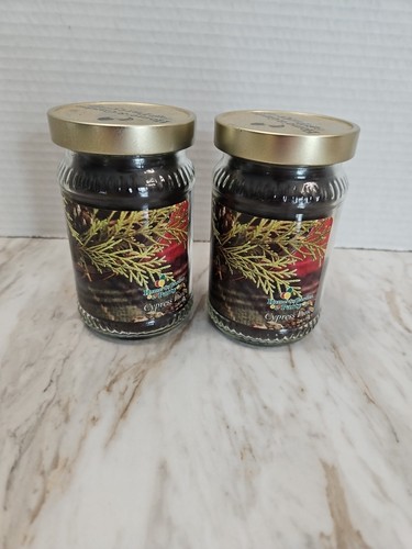 Haus und Garten Party Zypresse Kiefer Duft Glas Kerze Neu aus altem Lagerbestand grüne Bäume