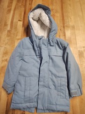 Cat  Jack Blue Faux Fur Lined and Hooded Winter Jacket. 2t