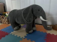 Melissa  Doug Large Gray Plush Elephant Stuffed Animal with Tusks
