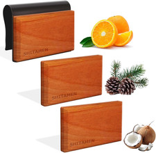 Car Air Freshener, Wood Air Freshener, Car Odor Eliminator for Visor Clip, 3-Pac