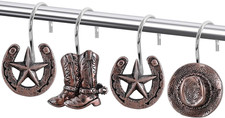 12-Piece Western Cowboy Shower Curtain Hooks for Country Farmhouse Decorative