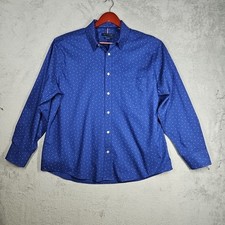 Tommy Hilfiger Men s All-Season Stretch Dress Shirt Regular Fit Deep Blue Sz XL
