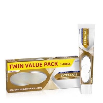 Denture & Partials Adhesive Cream,Extra Care,2.2oz,2 Pack,Adults 