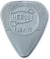 Herco® HE211P Flex 75 Nylon Flat Picks, Silver, Heavy, 75 Silver 