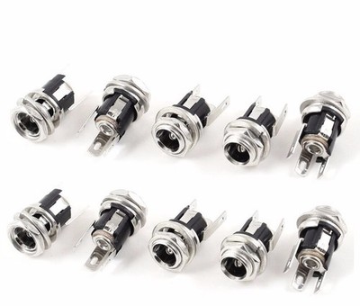 10x 5.5x2.1mm Einbaubuchse DC Power Supply Socket Panel Mount Connector Arduino