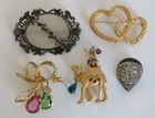 Vintage Costume Jewelry Brooch LOT 5pcs Christian Dior Coro