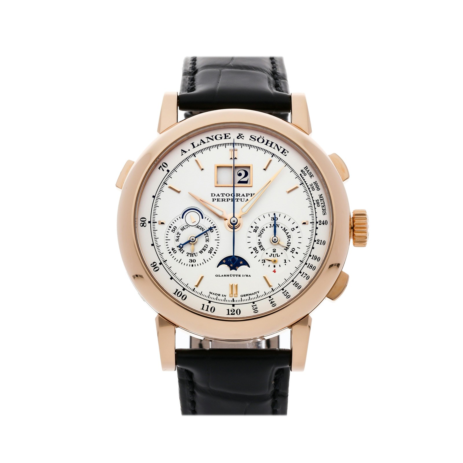 A. Lange & Sohne Datograph Perpetual Rose Gold Manual Wind 41mm Watch 410.032