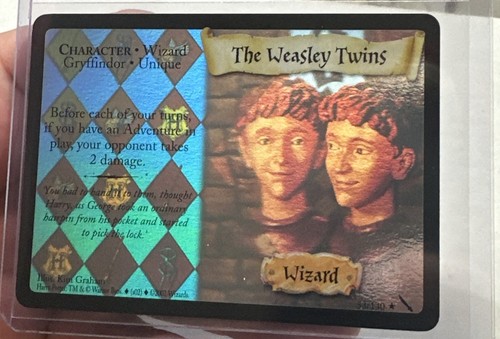Harry Potter Juego de Cartas Coleccionables WOTC Cámara de Secretos Los Gemelas Weasley 53/140 Holo Lámina LP - Imagen 3 de 3