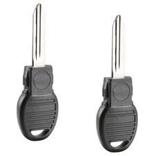 2 Uncut Key Blade Insert Aftermarket Replacment For Jeep (Y1099, AES Chip)