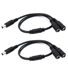 DC Y Splitter Cable 1 Male to 2 Female,5.5mm x 2.1mm DC Power Extension Adapt...