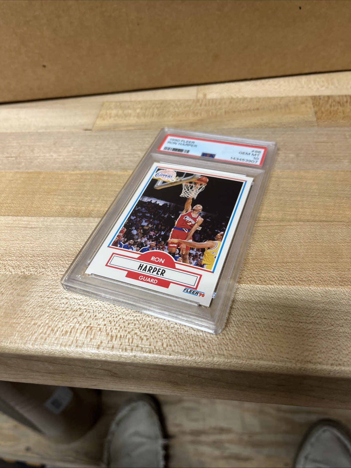 1990 Fleer Basketball, Ron Harper LA Clippers PSA 10. G1 view 10