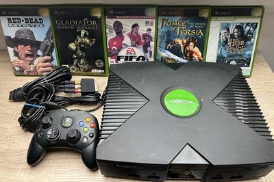 Microsoft Xbox Classic Konsole, Schwarz, Inkl. 5 Spiele